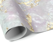 Marble Pastel Gold Blue Strokes Geschenk Idee Geschenkpapier (Rolleneckpunkt)