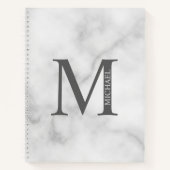 Marble Personalized Elegant Monogram and Name Notizblock (Vorderseite)