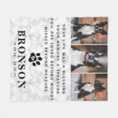 Marble Pet Loss Memorial Quote & Foto Collage Fleecedecke (Vorderseite (Horizontal))