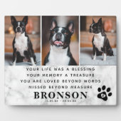 Marble Pet Loss Memorial Quote & Foto Collage Fotoplatte (Vorderseite)