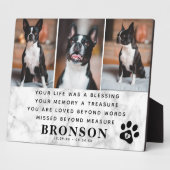 Marble Pet Loss Memorial Quote & Foto Collage Fotoplatte (Seite)