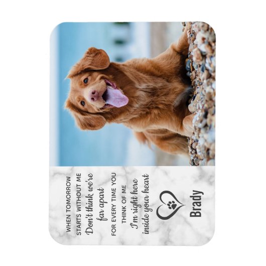 Marble Pet Memorial Keepake Erinnerung Hund Magnet (Vertikal)