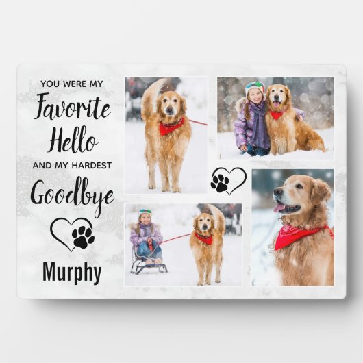 Marble Pet Memorial Keepake Foto Collage Fotoplatte (Vorderseite)