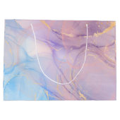 Marble Pink Blue & Gold Business Card Große Geschenktüte (Rückseite)