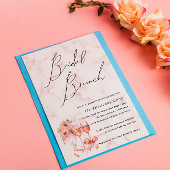 Marble Pink Bridal Brunch Champagne Einladung