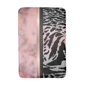 Marble Pink Chic Tiger Safari Print Badematte (Vorderseite Vertikal)