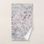 MARBLE PIXELATED GRAY SILVER PINK CUSTOM TOWEL SET (Handtuch)