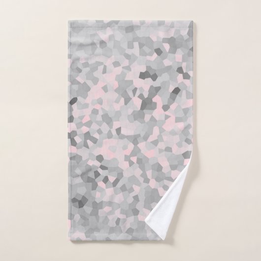 MARBLE PIXELATED GRAY SILVER PINK CUSTOM TOWEL SET (Handtuch)