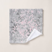 MARBLE PIXELATED GRAY SILVER PINK CUSTOM TOWEL SET (Waschlappen)
