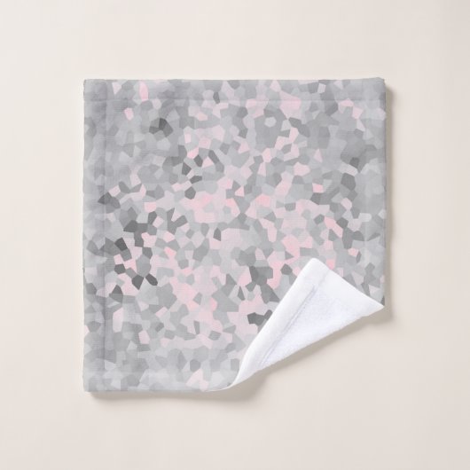 MARBLE PIXELATED GRAY SILVER PINK CUSTOM TOWEL SET (Waschlappen)