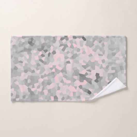 MARBLE PIXELATED GRAY SILVER PINK CUSTOM TOWEL SET (Handtuch)