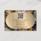 Marble QR-Code für Glitzer mit schwarzem und goldf Visitenkarte (Rückseite)