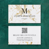 Marble QR Code Imitate Gold Foil Visitenkarte