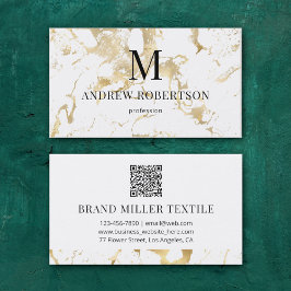 Marble QR Code Imitate Gold Foil Visitenkarte