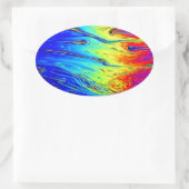 Marble Rainbow Artwork Beautiful Ovaler Aufkleber (Tasche)