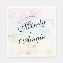 Marble Rainbow Gay Script Wedding
