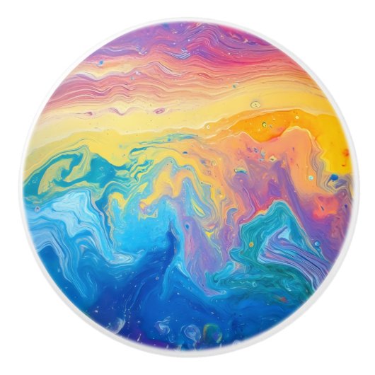 Marble Rainbow Pattern Keramikknauf (Vorderseite)