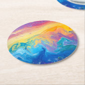Marble Rainbow Pattern Runder Pappuntersetzer (Angewinkelt)