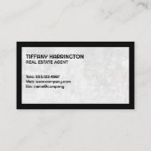 Marble Realtor-Logo | Braunledergewebe Visitenkarte (Rückseite)