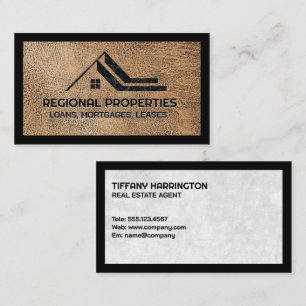 Marble Realtor-Logo   Braunledergewebe Visitenkarte