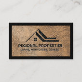 Marble Realtor-Logo | Braunledergewebe Visitenkarte (Vorderseite)