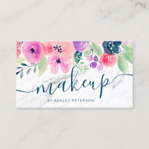 Marble Rosa Blütenfarbe Aquarell Visitenkarte