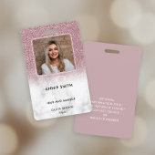 Marble Rose Gold Glitter Photo Makeup Hair Salon Ausweis