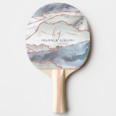 Marble Rose Gold Glitzer Aquamarines Script Monogr Tischtennis Schläger (Vorderseite)