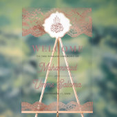 Marble Rose Gold Lace Muslim Wedding Welcome Acrylschild (Neutral)