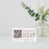 Marble Rose Gold QR Code UAWG Wedding Website Begleitkarte (Stehend Vorderseite)