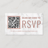 Marble Rose Gold QR Code UAWG Wedding Website Begleitkarte (Vorderseite)