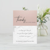 MARBLE ROSE GOLD TEXTURE CORPORATE Business LOGO Dankeskarte (Stehend Vorderseite)
