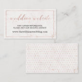 Marble & Rose Gold Typografy Wedding Website Begleitkarte (Vorne/Hinten)