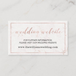 Marble & Rose Gold Typografy Wedding Website Begleitkarte