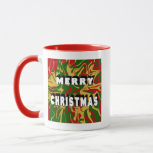 Marble rot grün gold modern Frohe Weihnachten Tasse