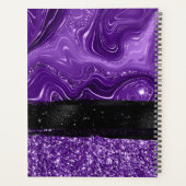 Marble Royal Lila Glitzer Black Brush Stroke Planer (Rückseite)