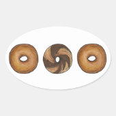 Marble Rye Schlicht Bagels Frühstück Brunch NYC De Ovaler Aufkleber (Vorderseite)