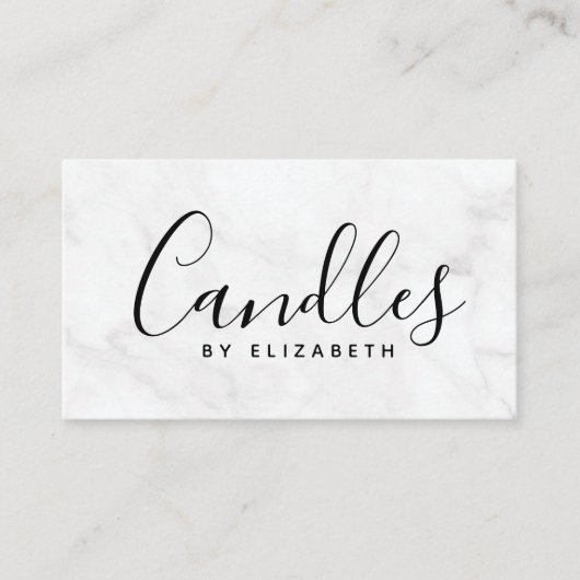 Marble Script Candle Maker Telefonnummerkarte (Vorderseite)