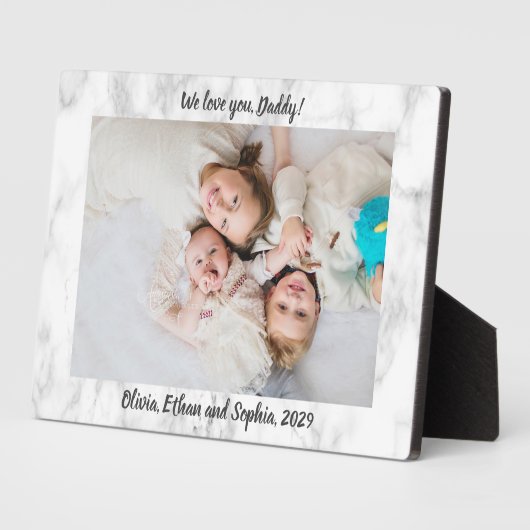 Marble Script Wir Liebe Sie Daddy Personalisiert N Fotoplatte (Seite)
