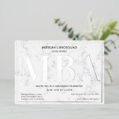 Marble Silver Foto MBA Abschluss Folieneinladung (Stehend vorne)