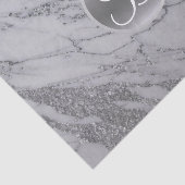 Marble Silver Glitzer Glam Monogram Letter Initial Seidenpapier (Ausschnitt)