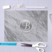 Marble Silver Glitzer Glam Monogram Letter Initial Seidenpapier (Handwerk)