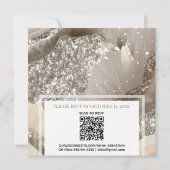 *~*Marble SILVER GRAU AGATE UAWG AR66 QR Wedding Einladung (Rückseite)