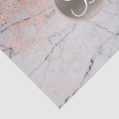 Marble Silver & Rose Gold Monogram Letter Initial Seidenpapier (Ausschnitt)