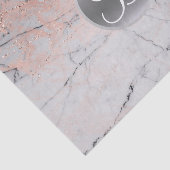Marble Silver & Rose Gold Monogram Letter Initial Seidenpapier (Ausschnitt)