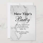 Marble Silvester Zeit zu trinken Champagner einlad Einladung (Rückseite)