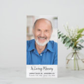 Marble Simple Memorial Foto Beerdigung Beileid Dankeskarte (Stehend Vorderseite)