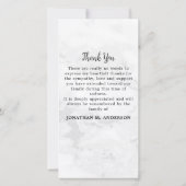 Marble Simple Memorial Foto Beerdigung Beileid Dankeskarte (Rückseite)