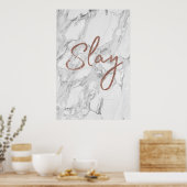 Marble SLAY Rose Gold Glitzer Poster (Küche)