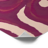 Marble Slick Metallic Burgundy Beige Poster (Ecke)